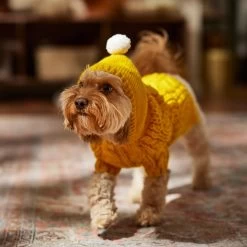 Frisco Sherpa Lined Chunky Cable Knit Dog & Cat Hooded Sweater -Frisco 718374 PT7. AC SS1800 V1692379031