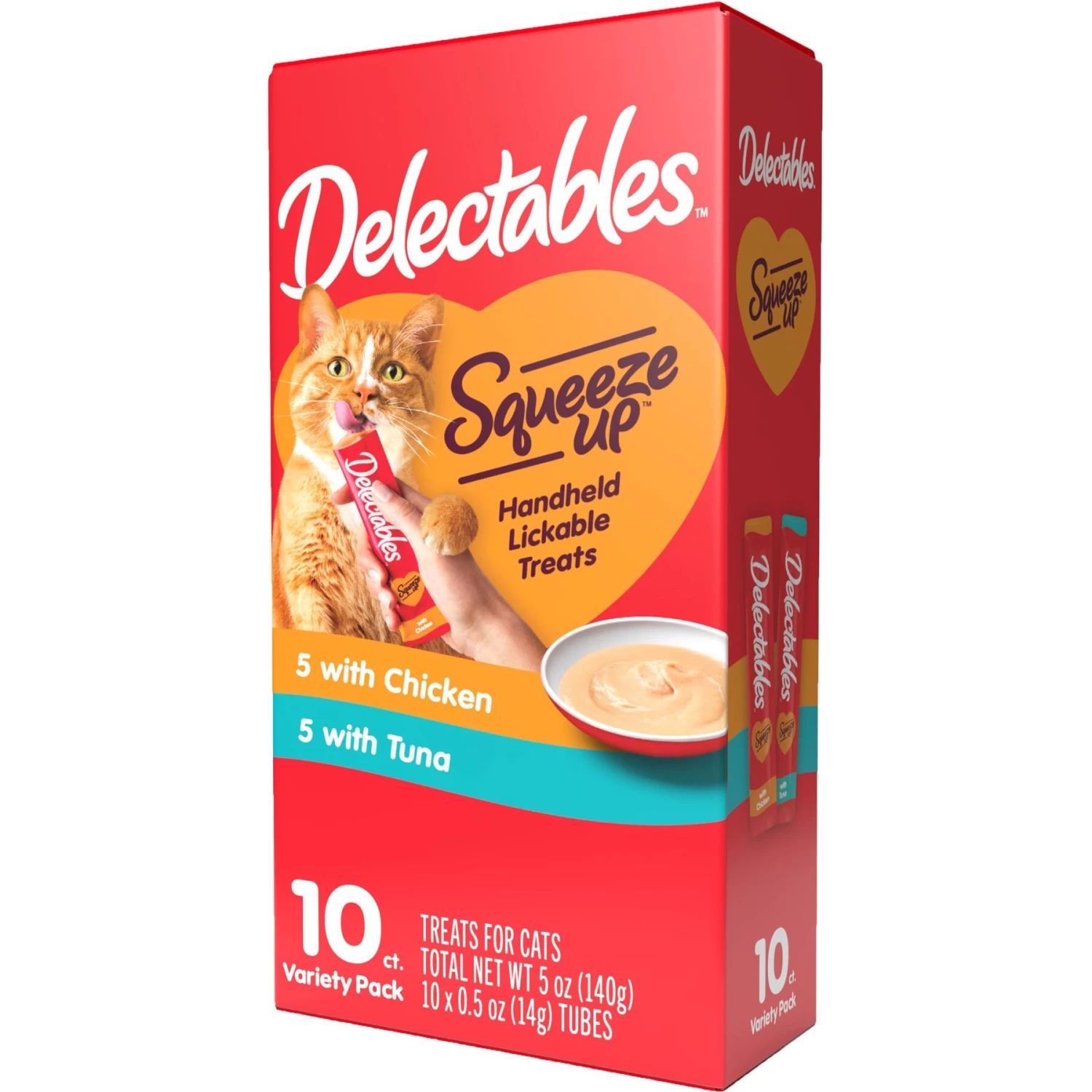 Hartz Delectables Squeeze Up Variety Pack Lickable Cat Treats & Frisco Squirrel Plush Cat Toy With Refillable Catnip 4 Hartz Delectables Squeeze Up Variety Pack Lickable Cat Treats & Frisco Squirrel Plush Cat Toy With Refillable Catnip - Image 2