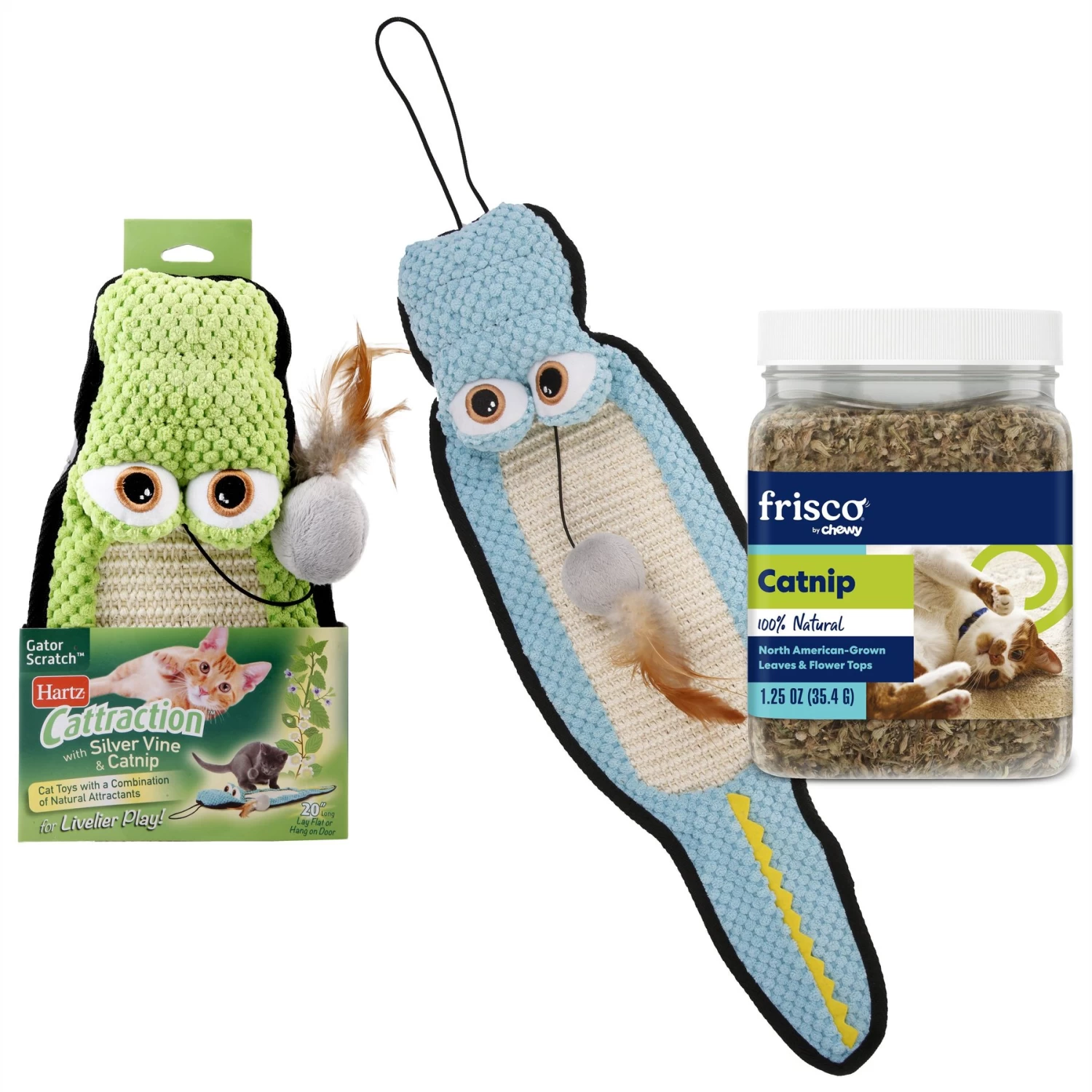 Frisco Natural Catnip & Hartz Cattraction Silver Vine & Catnip Gator Cat Scratcher Toy, Color Varies 3 Frisco Natural Catnip & Hartz Cattraction Silver Vine & Catnip Gator Cat Scratcher Toy, Color Varies