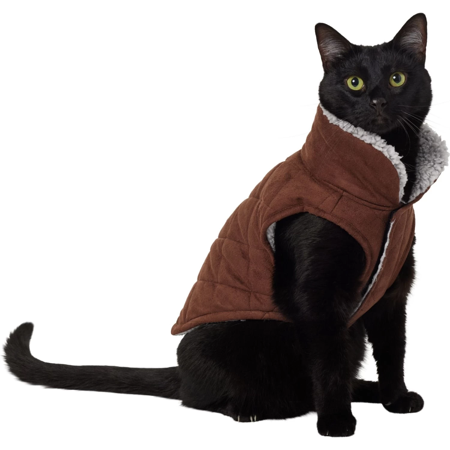 Frisco Medium Weight Quilted Dog & Cat Coat With Cozy Sherpa Lining 3 Frisco Medium Weight Quilted Dog & Cat Coat With Cozy Sherpa Lining