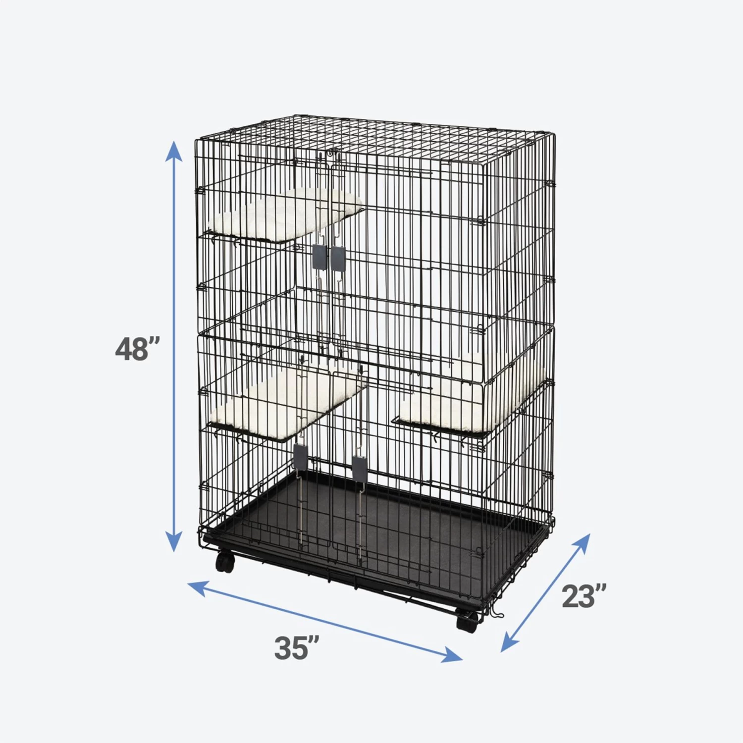 Frisco Collapsible Wire Cat Cage Playpen & Van Ness High Side Corner Cat Litter Pan, Blue 5 Frisco Collapsible Wire Cat Cage Playpen & Van Ness High Side Corner Cat Litter Pan, Blue - Image 3