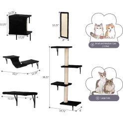 Coziwow Wall Mounted Shelves Set Cat Tree & Frisco Wooden Wall Mounted Stainless Steel Cat Feeding Station With Bowl 13 Coziwow Wall Mounted Shelves Set Cat Tree & Frisco Wooden Wall Mounted Stainless Steel Cat Feeding Station With Bowl -Frisco 947694 PT2. AC SS1800 V1693921596
