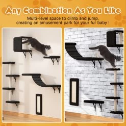 Coziwow Wall Mounted Shelves Set Cat Tree & Frisco Wooden Wall Mounted Stainless Steel Cat Feeding Station With Bowl 15 Coziwow Wall Mounted Shelves Set Cat Tree & Frisco Wooden Wall Mounted Stainless Steel Cat Feeding Station With Bowl -Frisco 947694 PT4. AC SS1800 V1693600694