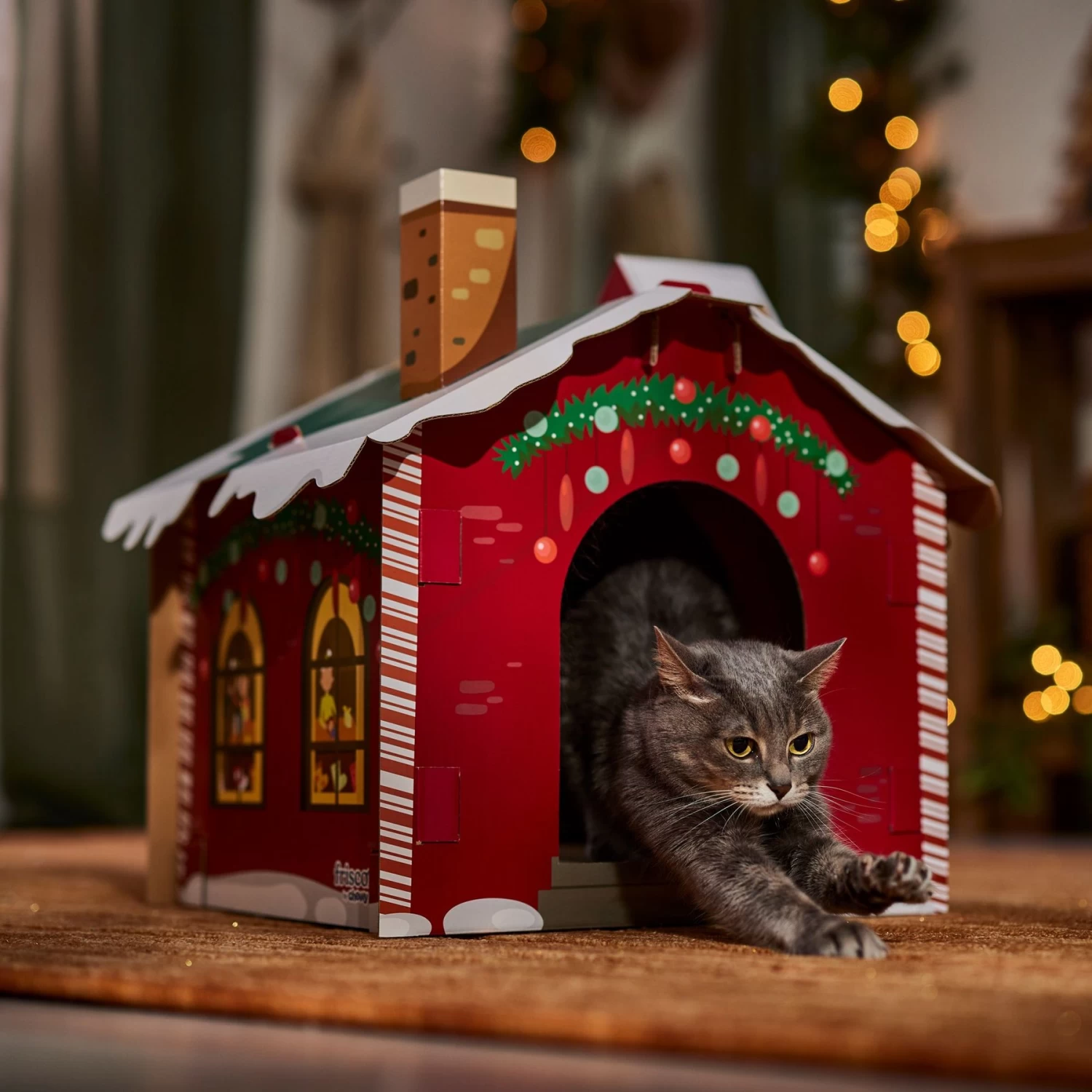Frisco Holiday Log Cabin Cardboard Cat House & Frisco Holiday Santa's Workshop Cardboard Cat House 11 Frisco Holiday Log Cabin Cardboard Cat House & Frisco Holiday Santa's Workshop Cardboard Cat House - Image 9